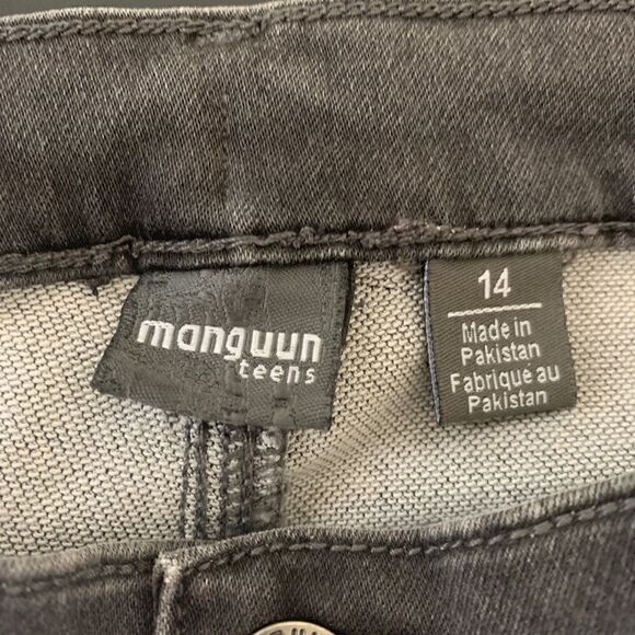 Manguun Teens Jeans Size 14 Youth Gray Distressed - Picture 4 of 8